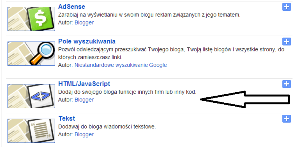 jak wstawi dodatek na blogspot.com - krok 2